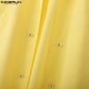 INCERUN Men Satnd Neck Sleeveless Open Front Decorative Buttons Casual Long Cardigan