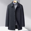 Autumn and Winter New Men's Gold Mink Coat Trench Coat Men's Medium and Long Lapel Plaid Cotton Thickened Men's Coat Coat