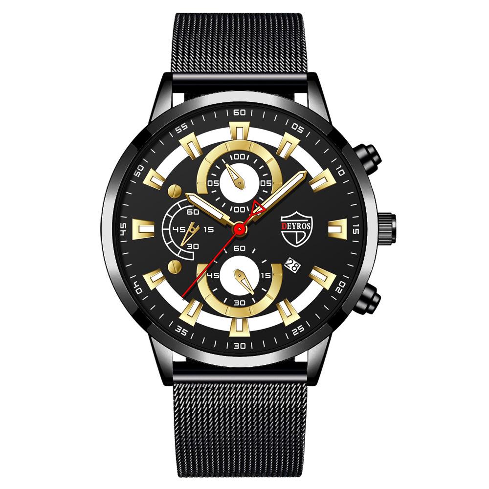 Steel Belt Watch Men'S Personality Trend Luminous Calendar Quartz Watch