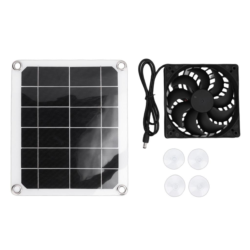 Solar Powered Exhaust Fan Kit 7W Solar Panel Fan Ventilator for Pet House Chicken Coop Greenhouse Shed