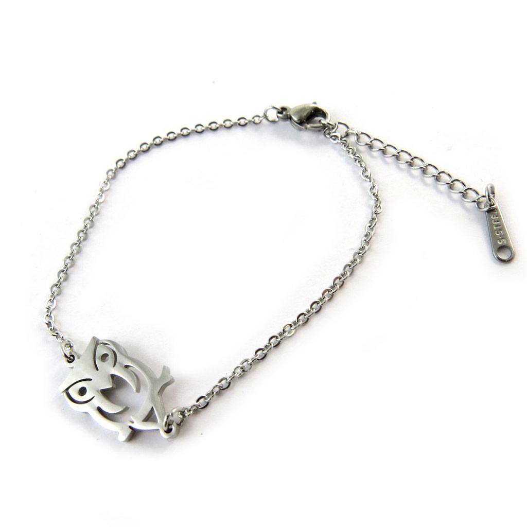 Les Trésors De Lily [N6346] - Silbergraues Designerarmband „Eulen“