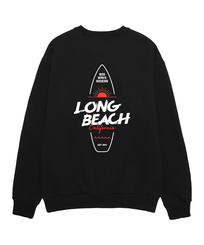 VANNWORKS Long Beach California Oversized Sweatshirt (Vls0008) Black (Type A)