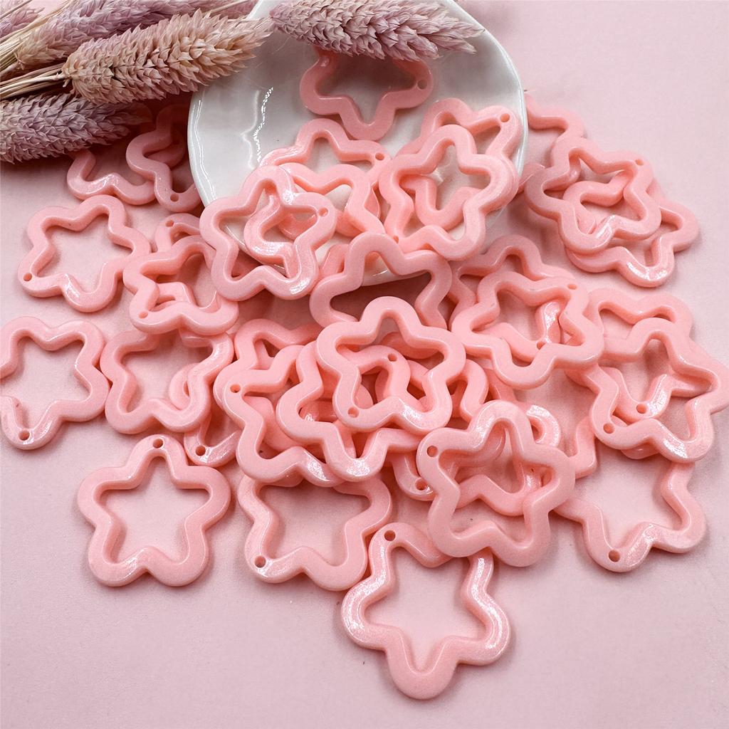 Pendants DIY Jewelry Material Fashion Acrylic Pentagram Star Pendant 40Pcs for Necklace Earrings Making 30mm Candy Color