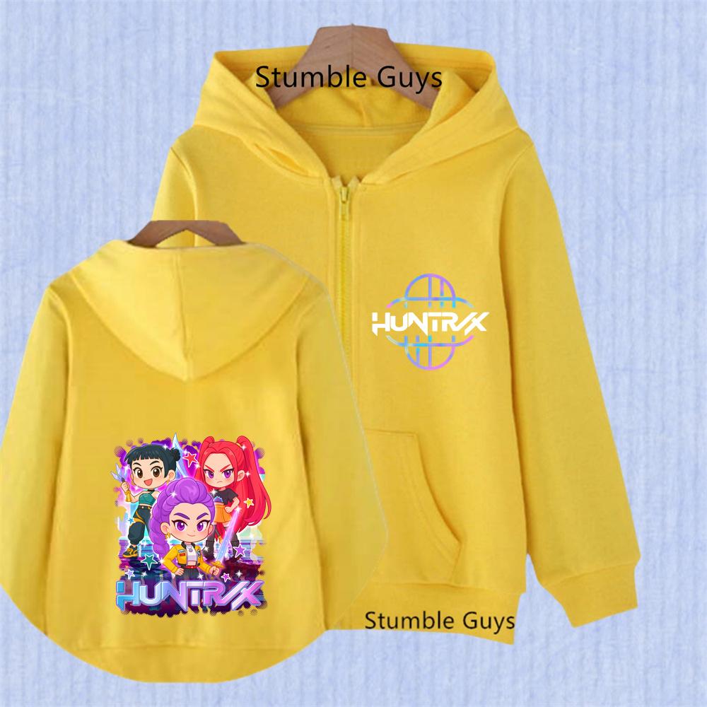 Funny Zip Up Sweatshirts Kpop Demon Hunters Hoodie Children Clothes Kid Girl Boy Sweatshirt Zipper Hoody Baby Casual Top