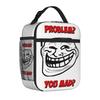U Mad Bro Problem? Troll Face Memes Comic Tote Thermal Cooler Bag Funny Lightweight Insulated Lunch Bags Multifunction Bento Box