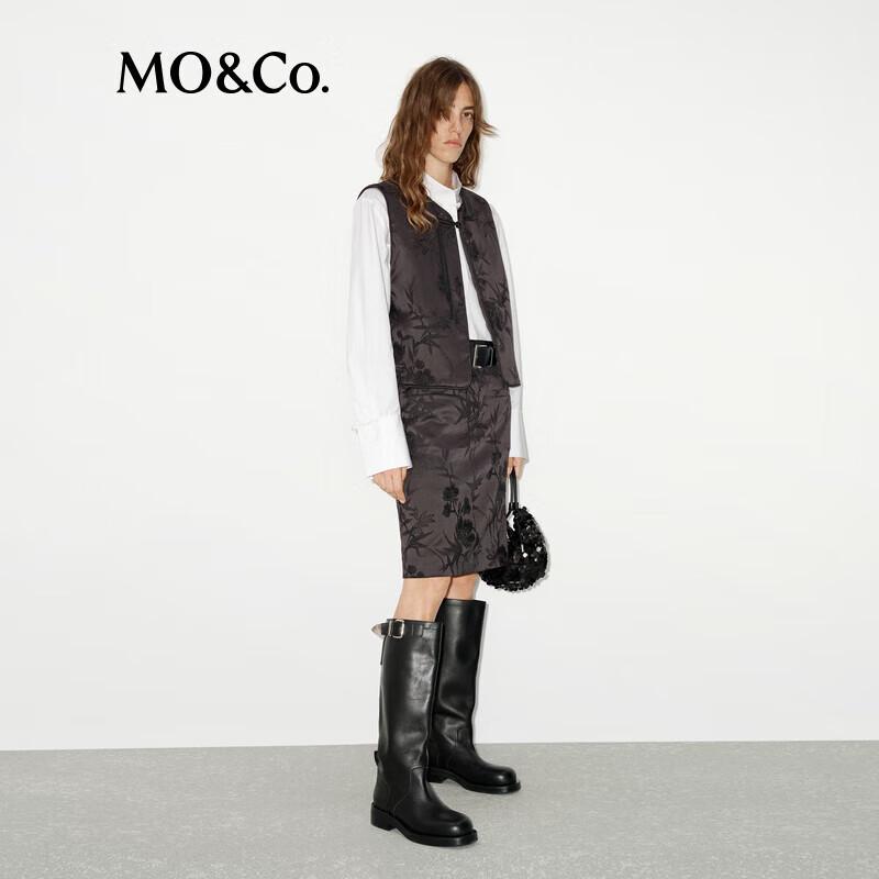 MO&Co. New Chinese Style Plum Blossom Jacquard Padded Vest
