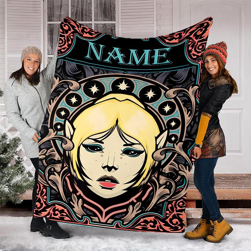 Personalized Custom Name Blanket - Dungeons & Dragons Print Design,Blanket for Sofa,Bed,Travel,Camping - Soft and Warm, Great Gift