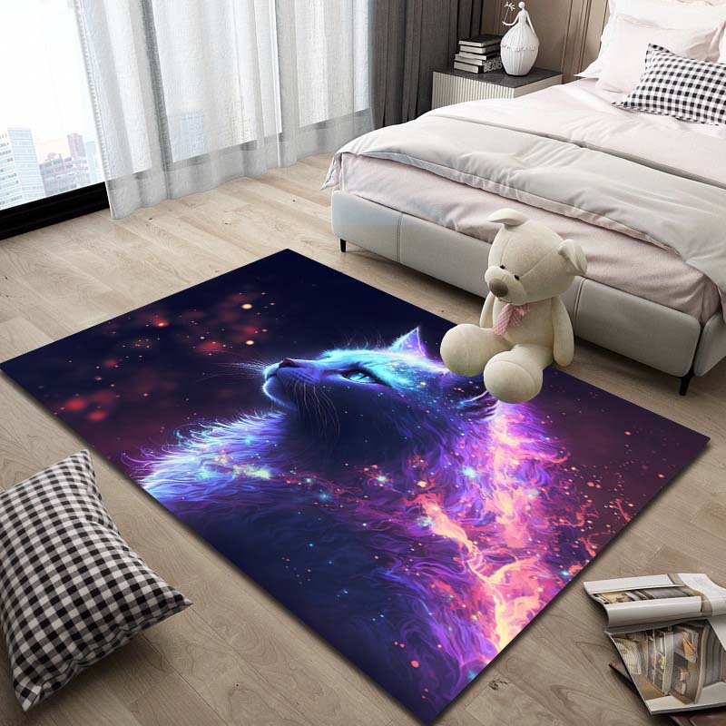 Customizable Cartoon Cat Print Bathroom Floor Mats, Non-slip Decorative Bathroom Mats, Comfortable Door Mats, Living Room Carpet