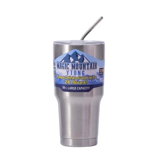 

Чашка для льда из нержавеющей стали, 900 мл, изоляционный стакан большой емкости с соломенной автомобильной кофейной чашкой 900ML серебряный