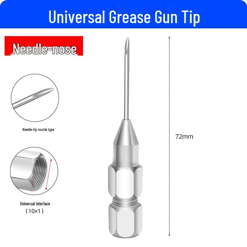 Excavator Oil Leak-Proof Grease Gun Tip: Flat & Sharp Mouth, Thickened Universal Tube, Pneumatic Soft/Hard Tube Accessories.
