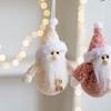 2pcs Handmade Plush Santa Claus Pendant Cartoon Xmas Tree Pendant  New Year Festival Gifts