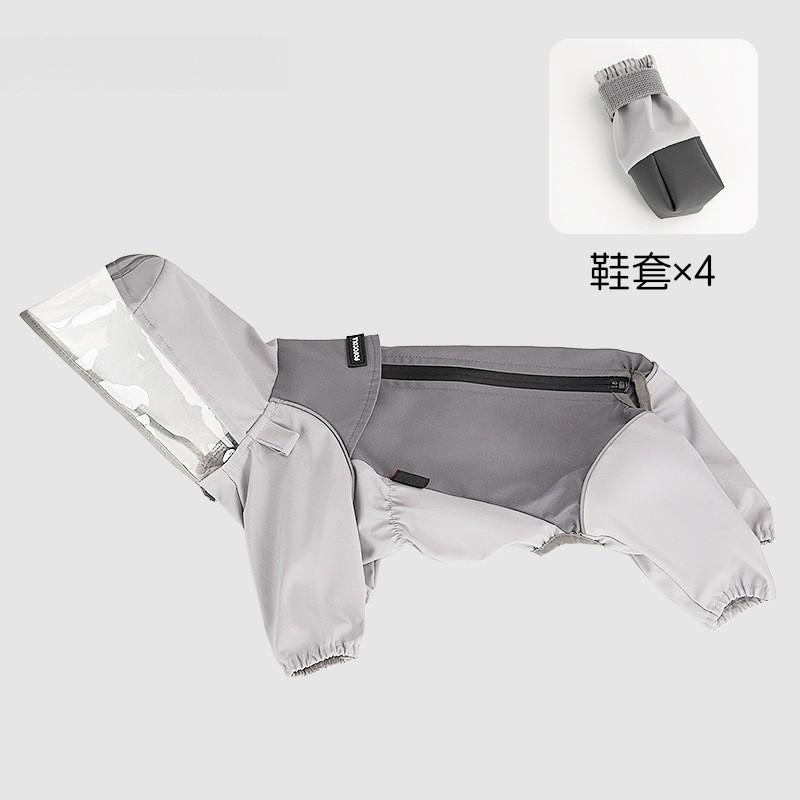 Full Coverage 4-Leg Dog Raincoat Waterproof Pet Rainwear Small Breeds Bichon Poodle With Detachable Booties Leash