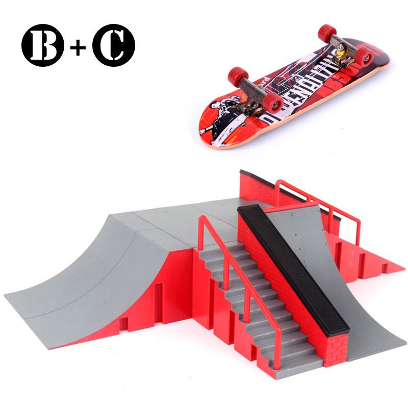Finger-Skateboards Skate-Rampe Teile-Set Spielzeug Finger-Fahrrad Finger Training Sport Fingerboard Spielzeug Skatepark-Rampe Spielzeug für Kinder