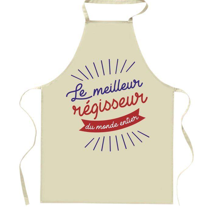 Tablier de cuisine - Régisseur «Meilleur du Monde entier» - Impression bretonne - Coton résistant - Fabrication France