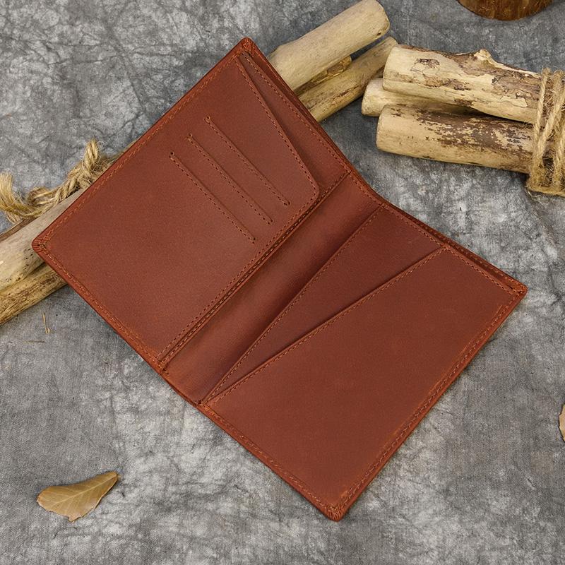 High Quality Passport Wallet Leather Card Holder Wallet Genuine Leather Bifold Purse for boarding pass thick leather