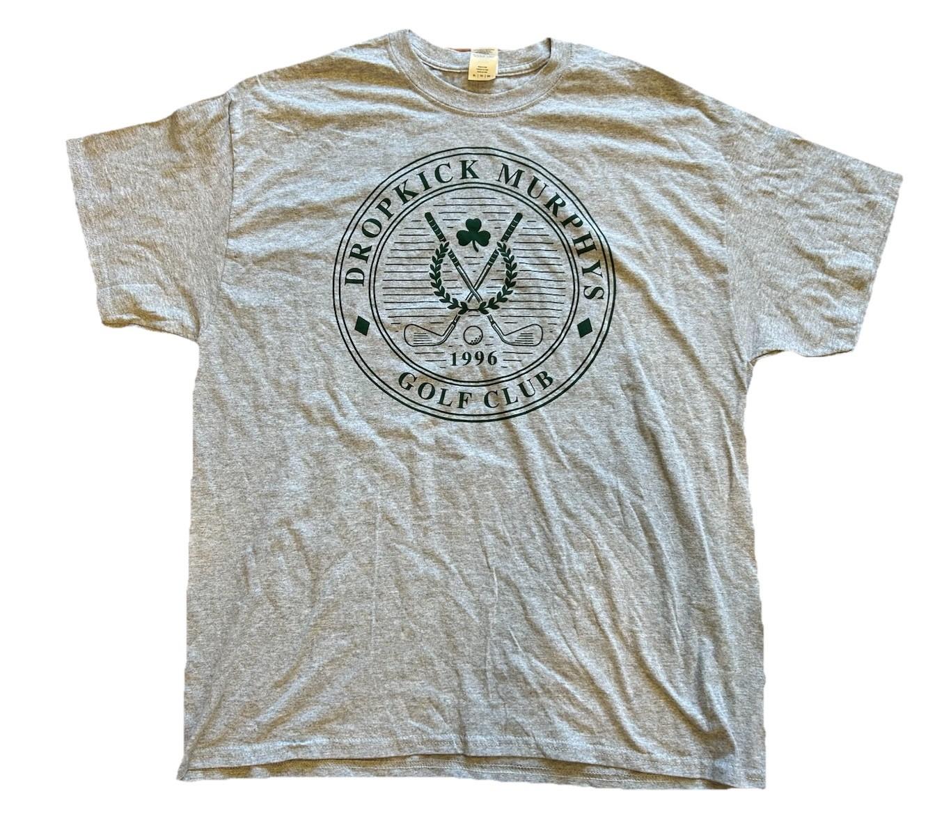 Dropkick Murphys Mens XL Gray Golf Club 1996 Shamrock Punk Rock Band Unisex T-Shirt S