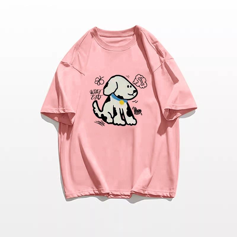 

Retro Graffiti Puppy Graphic T-Shirt Funny Animal Print Tee Streetwear Casual Top 6XL