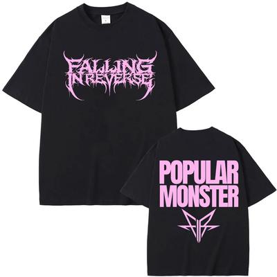Falling In Reverse Sommer Neues T-Shirt Kurzarm Sänger gleicher Stil T-Shirt Grafikdruck Beliebtes Monster Text T-Shirt