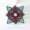 Vintage Turkish Tibetan Flower Brooch Brooch Anti-Light Buckle Pin Classic Temperament Clothing Accessories