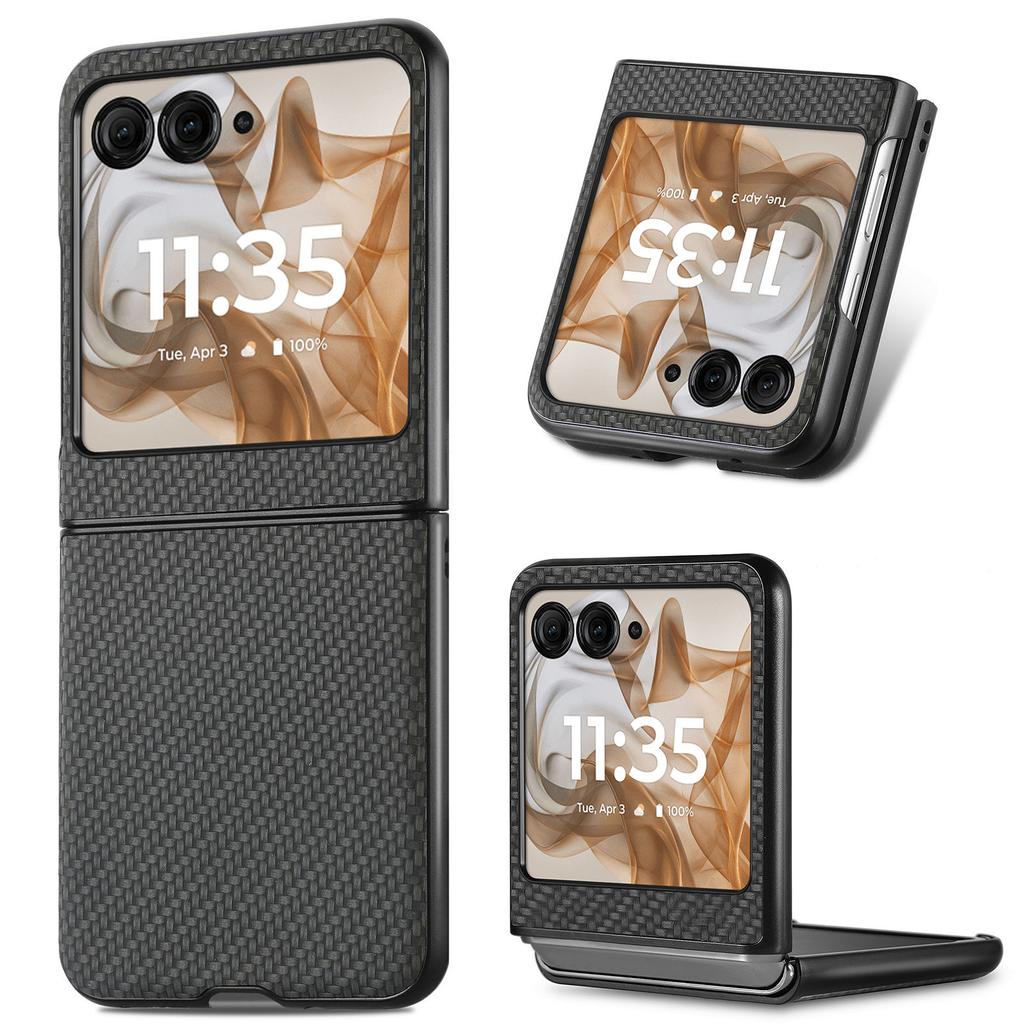 Custodia Pieghevole Fashion Sottile con Texture in Fibra di Carbonio per MOTOROLA MOTO RAZR 70 Ultra 5G Razr70 Razr60 Razr 60 50 Ultra Razr50