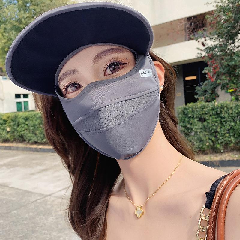 Women's Breathable Summer Sunscreen Face Mask with Brim for Cycling