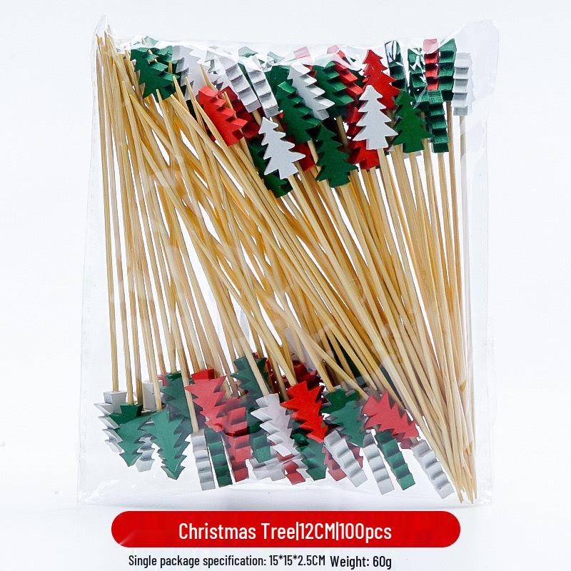 12CM Bamboo Pearl Skewers: Creative Cocktail and Fruit Plate Decor Toothpicks