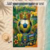 Fußball-Thema Weiches Strandtuch Personalisiert Benutzerdefinierter Name Text Handtuch Tragbar für Strand Pool Reisen