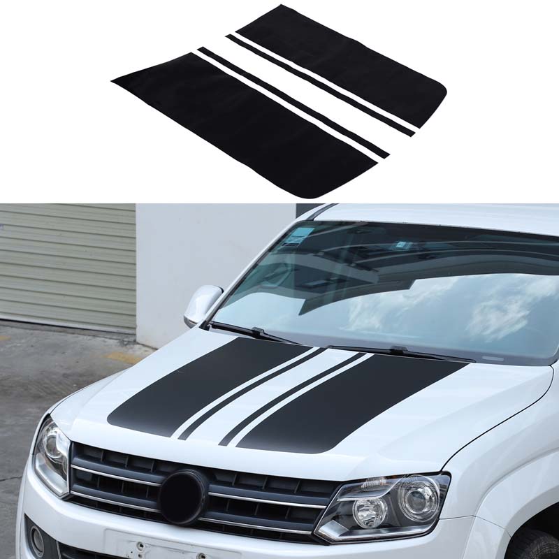 For VW Volkswagen Amarok 2011-2018 PVC Car Front Hood Panel Trim Sticker Post Vinyl Stickers Decoration Accessories