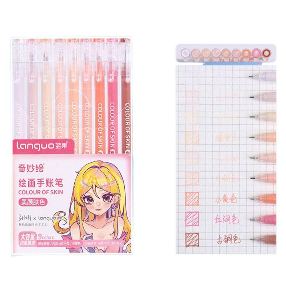 Kawaii Vintage Morandi Gray Pens Set Multi Color Gel Ink Pens Marker Liner Ballpoint Pen School Office Stationery Gift Pen