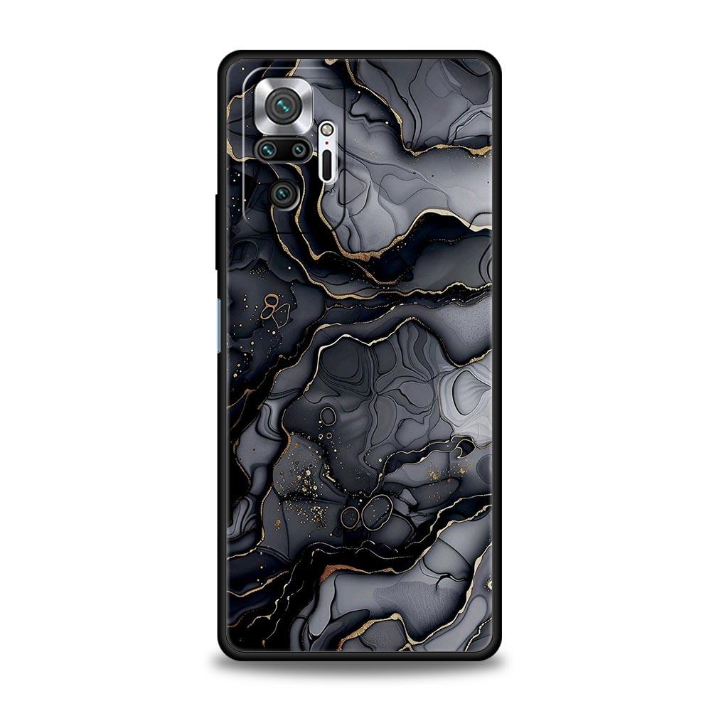 Watercolor Marble Phone Case For Xiaomi Redmi Note 14 13 5G 10 11 12 Pro Plus 4G 14C 13C 12C 10C Black Cover
