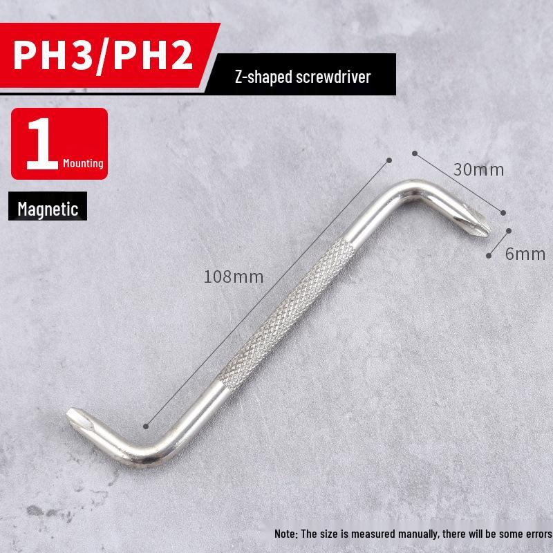 Compact Mini Two-Way Screwdriver: Short Handle, Interchangeable Phillips, Slotted, Torx Heads