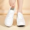 Women's Sneakers Height Increase White Leather Platform Casual Simple Thick Sole Elevator Shake Shoes