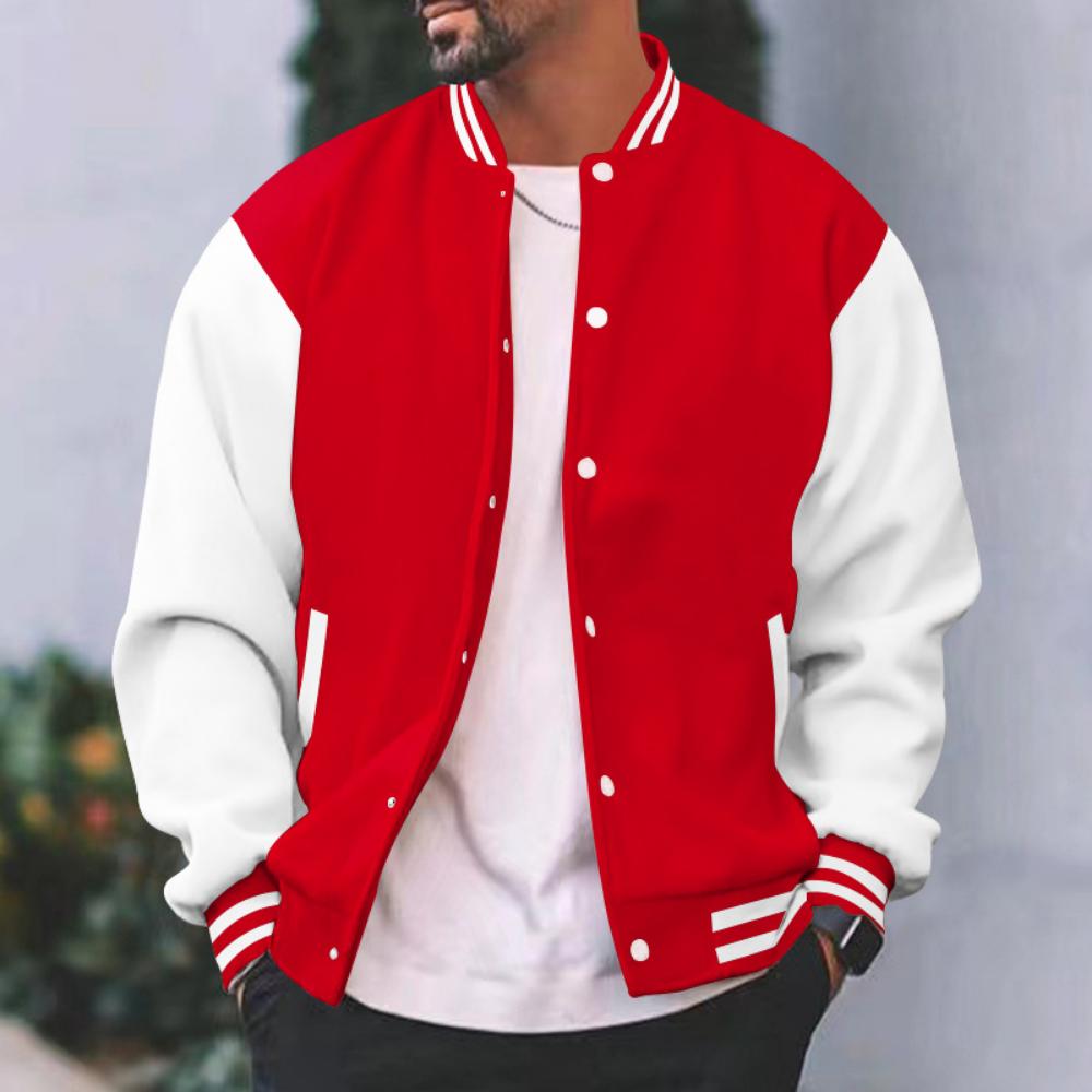 Klassische Collegejacke, lässige Baseballjacke für Herren, Mantel mit normaler Passform, College-Hipster-Windjacke für Frühling und Herbst