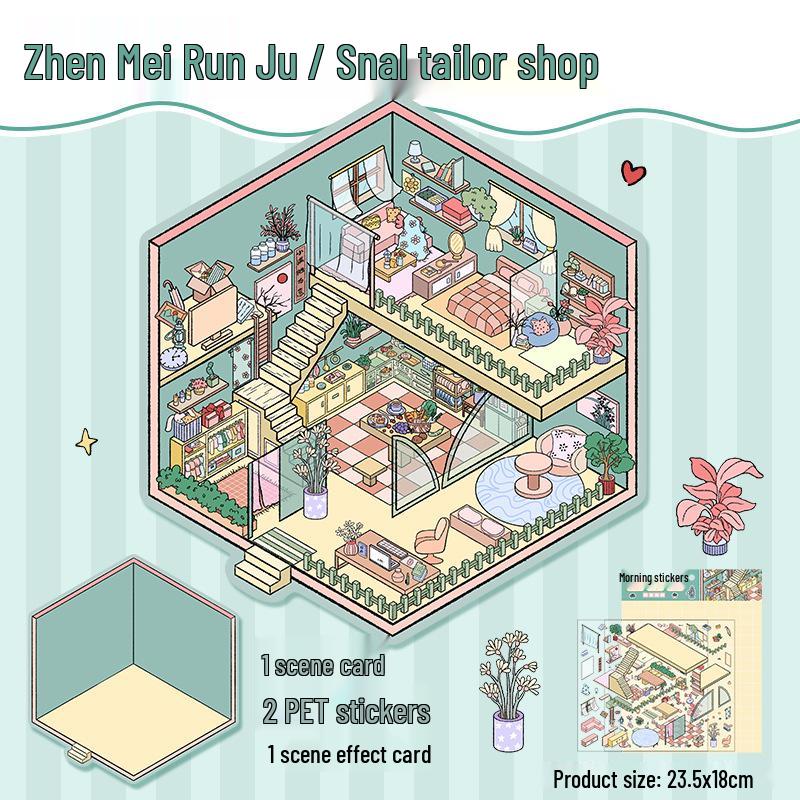 Yi Lan Landscaping Large 3D Stereo Miniature DIY Journal Stickers