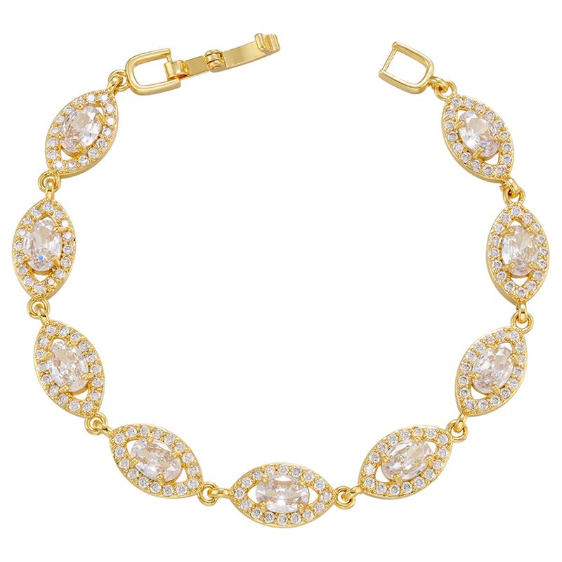 ZHUKOU 8 styles Gold Women's Bracelet CZ Crystal Zircon Shiny Bracelet Women Jewelry VL143