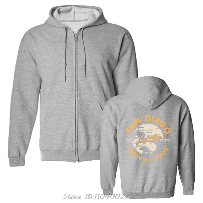 San Diego Surf Paradise, West Coast Of California Men Hoodie Loose Cotton Pullover Hoody Breathable Casual Oversized Sweatshirt