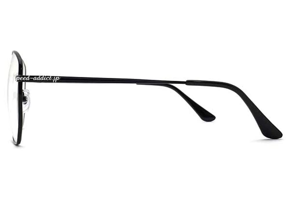 BIG METAL SQUARE SUNGLASS Metal Square BLACK CLEAR [SPEED ADDICT] (Big Sunglasses) ×