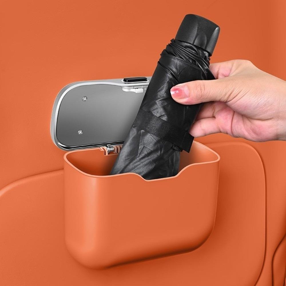 Leak-proof Car Trash Can with Lid Button Multi-functional Organizer Box  for Wet and Dry Use