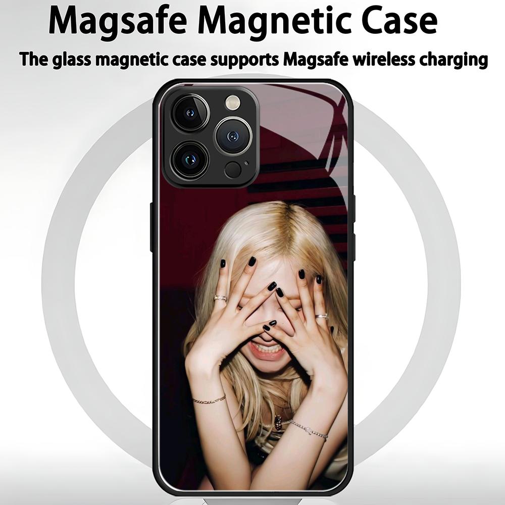 INS R-ROSIES Phone Case For iPhone 17 air 16 e 15 14 13 12 11 Plus Mini Pro Max Glass Magnetic Case