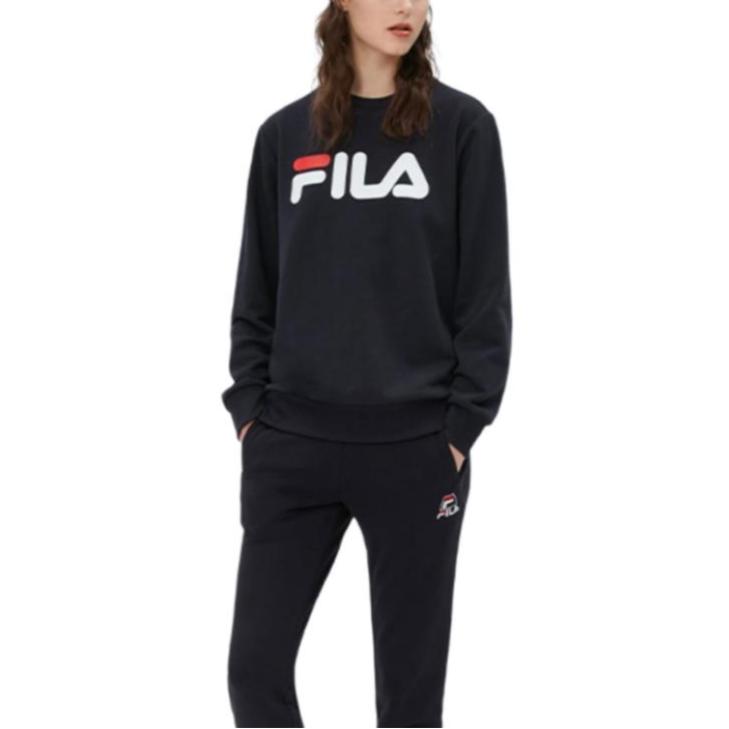 Fila Felpa con scollo rotondo unisex in pile Felpa Nera F51U344231A-NV