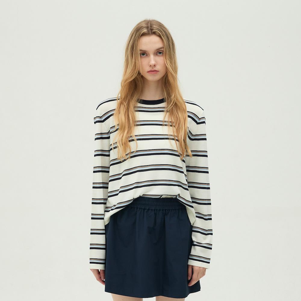EBM Round Neck Striped Knit Emq8Kpo230