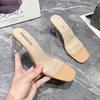 Fashion Summer Women Pumps Sandals PVC Jelly Slippers Open Toe High Heels Women Transparent Perspex Slippers Shoes Heel Clear Sandals
