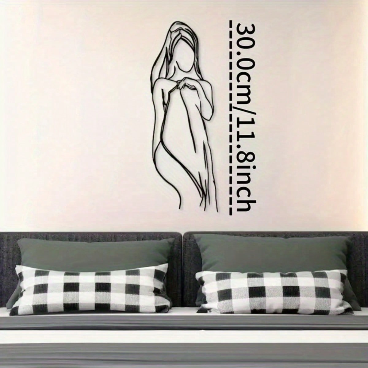 

Modern Geometric Iron Wall Art Minimalist Woman Line Metal Decor for Home Bathroom Bedroom різнокольоровий
