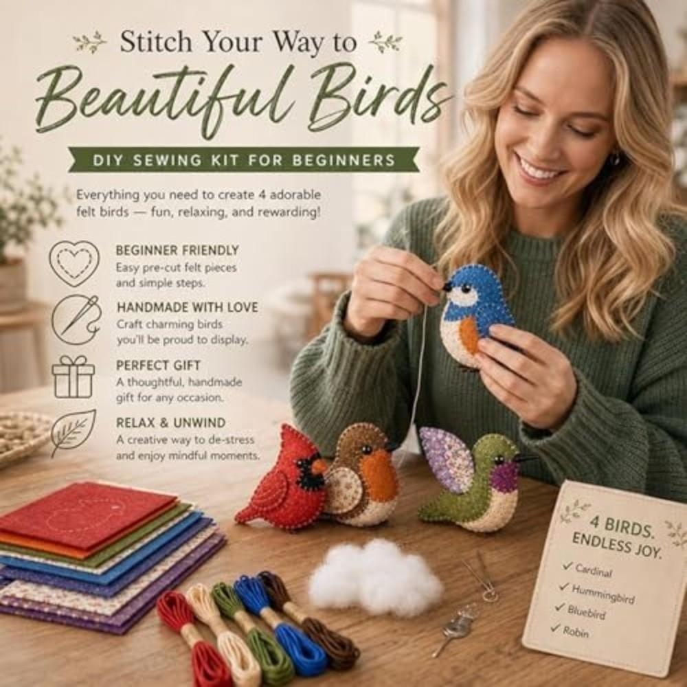 Kit da Cucito Fai da Te con Animali dei Cartoni Animati con Guida Set Artistico Tessile Artigianato Nuovo Set da Cucito Fatto a Mano Per Principianti
