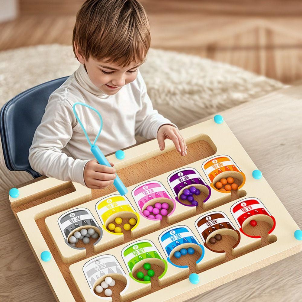 Puzzle Magnetic Color Number Maze Toy Bead Magnetic Sorting Travel Board  Christmas Birthday Gift
