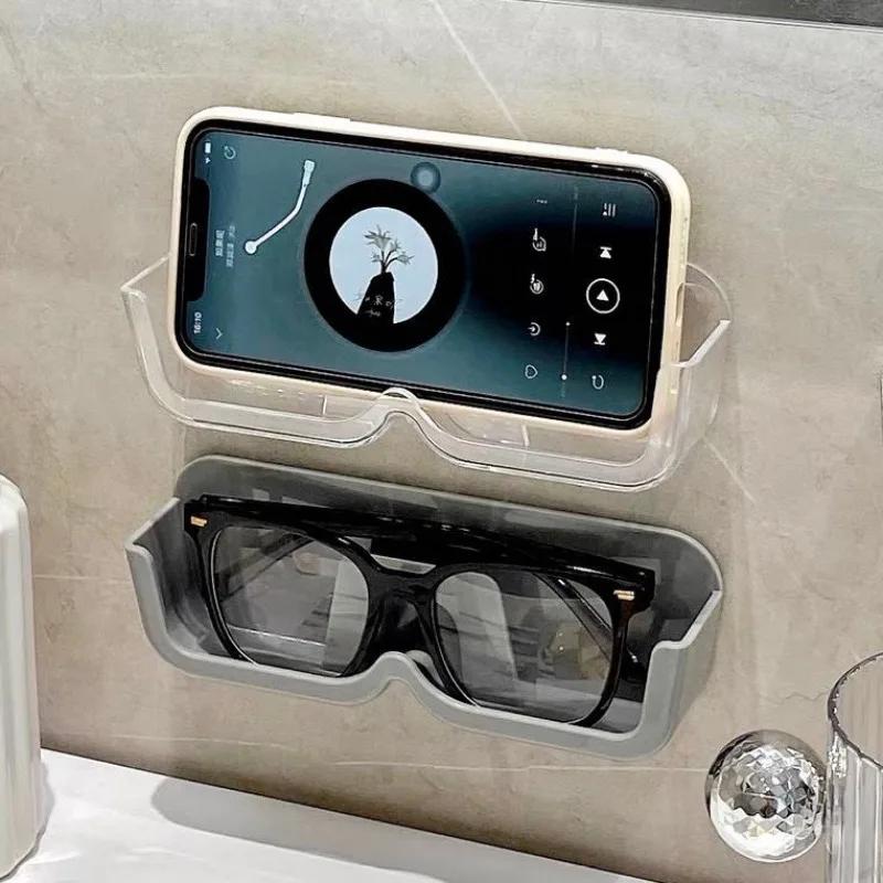 Acrylic Glasses Display Rack for Sunglasses & Eyewear, Wall Mounted Clear Storage Box Organizer, Modern Home Decoration Shelf