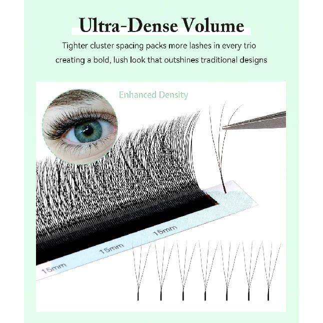 Yelix Smaller Opening 3D Lashes Narrow 3D W Shape Eyelash Extension Premade Volume Fan Lashes Natural Soft Eyelash