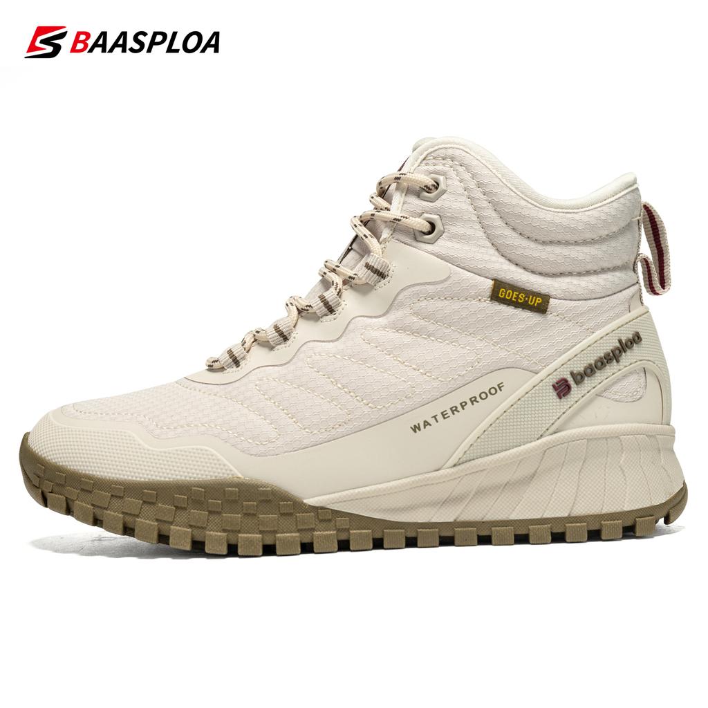 BAASPLOA Women's Winter Waterproof Non-Slip Comfortable Warm Plush New Women's Cotton Shoes Winter High Top Cotton Shoes