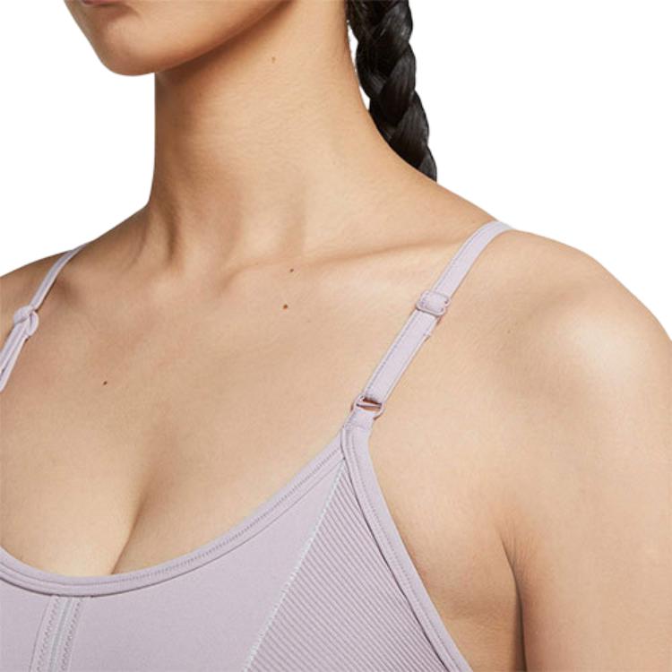 Nike Yoga Dri-FIT Indy Low Support Running Yoga Sports Tank Top Women Tops Fog-Purple Red DD1184-501