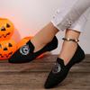 Breathable Shoes Women's 2025 Autumn New Flat Large Yard Pointed Toe Embroidery Color-blocking Lazy Shoes